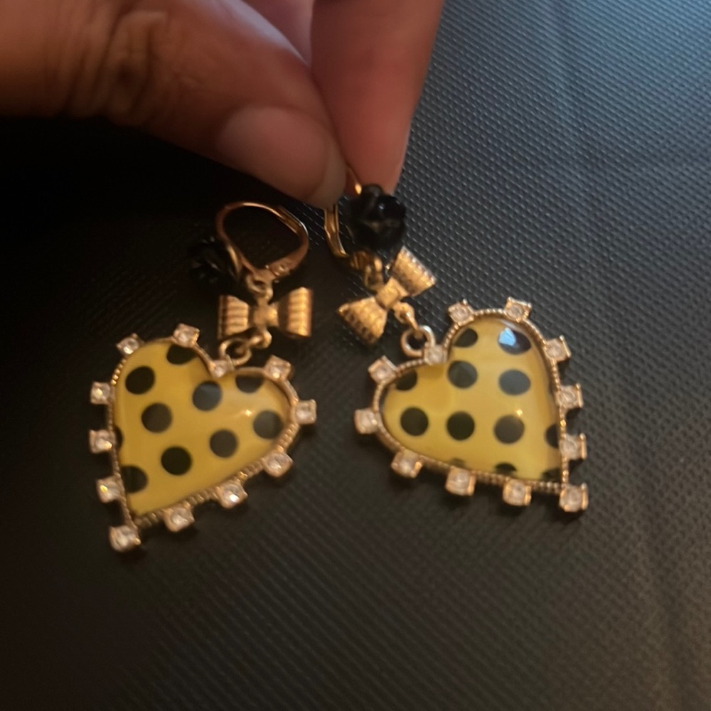 Betsy Johnson polka dot earrings
